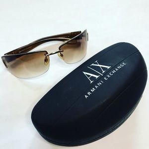 Armani Exchange Women’s Brown Sunglasses and Black Case